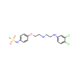 CS(=O)(=O)Nc1ccc(OCCNCCNc2ccc(Cl)c(Cl)c2)cc1 ZINC000045354360