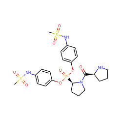 CS(=O)(=O)Nc1ccc(OP(=O)(Oc2ccc(NS(C)(=O)=O)cc2)[C@@H]2CCCN2C(=O)[C@@H]2CCCN2)cc1 ZINC000025997445