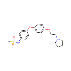 CS(=O)(=O)Nc1ccc(Oc2ccc(OCCN3CCCC3)cc2)cc1 ZINC000071329736