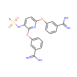 CS(=O)(=O)Nc1ccc(Oc2cccc(C(=N)N)c2)nc1Oc1cccc(C(=N)N)c1 ZINC000013797398