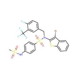 CS(=O)(=O)Nc1ccc(S(=O)(=O)N(Cc2ccc(F)c(C(F)(F)F)c2)c2sc3ccccc3c2Br)cc1 ZINC000164735341