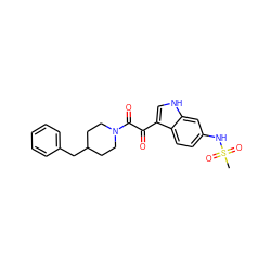 CS(=O)(=O)Nc1ccc2c(C(=O)C(=O)N3CCC(Cc4ccccc4)CC3)c[nH]c2c1 ZINC000095572204