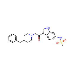 CS(=O)(=O)Nc1ccc2c(C(=O)CN3CCC(Cc4ccccc4)CC3)c[nH]c2c1 ZINC000095576442