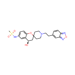 CS(=O)(=O)Nc1ccc2c(c1)[C@H](O)CC1(CCN(CCc3ccc4nonc4c3)CC1)O2 ZINC000049888564