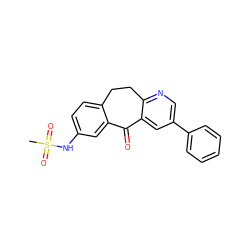 CS(=O)(=O)Nc1ccc2c(c1)C(=O)c1cc(-c3ccccc3)cnc1CC2 ZINC000072110860