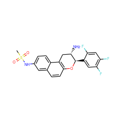 CS(=O)(=O)Nc1ccc2c3c(ccc2c1)O[C@H](c1cc(F)c(F)cc1F)[C@@H](N)C3 ZINC001772626433