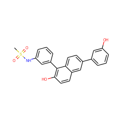 CS(=O)(=O)Nc1cccc(-c2c(O)ccc3cc(-c4cccc(O)c4)ccc23)c1 ZINC000066111481