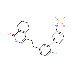 CS(=O)(=O)Nc1cccc(-c2cc(CCc3n[nH]c(=O)c4c3CCCC4)ccc2F)c1 ZINC000169169306