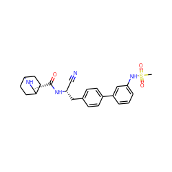 CS(=O)(=O)Nc1cccc(-c2ccc(C[C@@H](C#N)NC(=O)[C@H]3NC4CCC3CC4)cc2)c1 ZINC000169709119