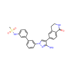 CS(=O)(=O)Nc1cccc(-c2cccc(-n3cc(-c4ccc5c(c4)CCNC5=O)c(N)n3)c2)c1 ZINC000045387609