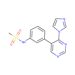 CS(=O)(=O)Nc1cccc(-c2cncnc2-n2ccnc2)c1 ZINC000004239444