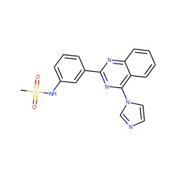 CS(=O)(=O)Nc1cccc(-c2nc(-n3ccnc3)c3ccccc3n2)c1 ZINC000004239428