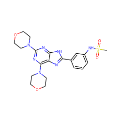 CS(=O)(=O)Nc1cccc(-c2nc3c(N4CCOCC4)nc(N4CCOCC4)nc3[nH]2)c1 ZINC000143933616