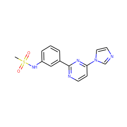 CS(=O)(=O)Nc1cccc(-c2nccc(-n3ccnc3)n2)c1 ZINC000004239472