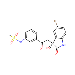 CS(=O)(=O)Nc1cccc(C(=O)C[C@]2(O)C(=O)Nc3ccc(Br)cc32)c1 ZINC000002686345