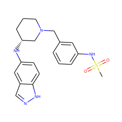 CS(=O)(=O)Nc1cccc(CN2CCC[C@@H](Nc3ccc4[nH]ncc4c3)C2)c1 ZINC000113333644
