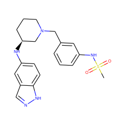 CS(=O)(=O)Nc1cccc(CN2CCC[C@H](Nc3ccc4[nH]ncc4c3)C2)c1 ZINC000113333646