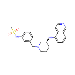 CS(=O)(=O)Nc1cccc(CN2CCC[C@H](Nc3cccc4cnccc34)C2)c1 ZINC000114332328