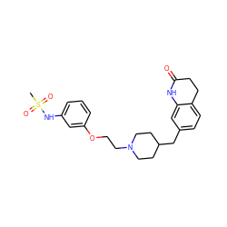 CS(=O)(=O)Nc1cccc(OCCN2CCC(Cc3ccc4c(c3)NC(=O)CC4)CC2)c1 ZINC000049067044