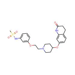 CS(=O)(=O)Nc1cccc(OCCN2CCC(Oc3ccc4c(c3)NC(=O)CC4)CC2)c1 ZINC000049052484