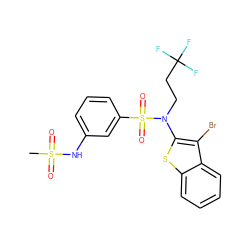 CS(=O)(=O)Nc1cccc(S(=O)(=O)N(CCC(F)(F)F)c2sc3ccccc3c2Br)c1 ZINC000115233749