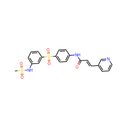 CS(=O)(=O)Nc1cccc(S(=O)(=O)c2ccc(NC(=O)/C=C/c3cccnc3)cc2)c1 ZINC000142164485