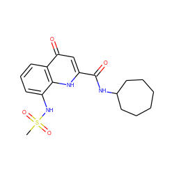 CS(=O)(=O)Nc1cccc2c(=O)cc(C(=O)NC3CCCCCC3)[nH]c12 ZINC000095586149