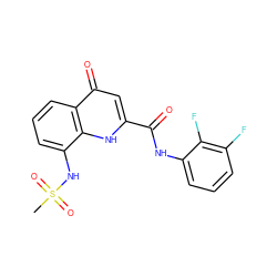 CS(=O)(=O)Nc1cccc2c(=O)cc(C(=O)Nc3cccc(F)c3F)[nH]c12 ZINC000095586948