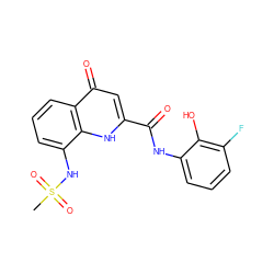 CS(=O)(=O)Nc1cccc2c(=O)cc(C(=O)Nc3cccc(F)c3O)[nH]c12 ZINC000095588839