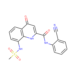 CS(=O)(=O)Nc1cccc2c(=O)cc(C(=O)Nc3ccccc3C#N)[nH]c12 ZINC000095592065