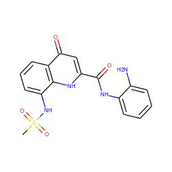 CS(=O)(=O)Nc1cccc2c(=O)cc(C(=O)Nc3ccccc3N)[nH]c12 ZINC000095589132