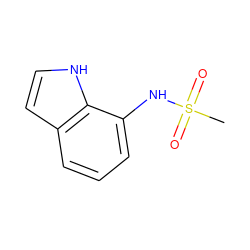 CS(=O)(=O)Nc1cccc2cc[nH]c12 ZINC000059451568