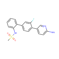 CS(=O)(=O)Nc1ccccc1-c1ccc(-c2ccc(N)nc2)c(F)c1 ZINC000224764031