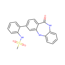 CS(=O)(=O)Nc1ccccc1-c1ccc2c(c1)Nc1ccccc1NC2=O ZINC000063540148