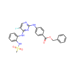 CS(=O)(=O)Nc1ccccc1Nc1nc(Nc2ccc(C(=O)OCc3ccccc3)cc2)ncc1F ZINC000169324333