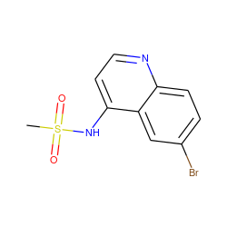 CS(=O)(=O)Nc1ccnc2ccc(Br)cc12 ZINC001252635571