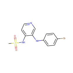 CS(=O)(=O)Nc1ccncc1Nc1ccc(Br)cc1 ZINC000049000323