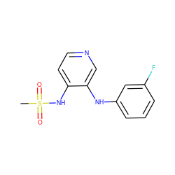 CS(=O)(=O)Nc1ccncc1Nc1cccc(F)c1 ZINC000103267303