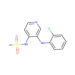 CS(=O)(=O)Nc1ccncc1Nc1ccccc1Cl ZINC000049031266