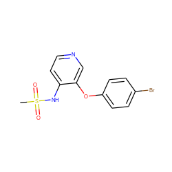 CS(=O)(=O)Nc1ccncc1Oc1ccc(Br)cc1 ZINC000013586673