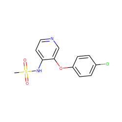 CS(=O)(=O)Nc1ccncc1Oc1ccc(Cl)cc1 ZINC000013586672