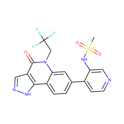 CS(=O)(=O)Nc1cnccc1-c1ccc2c3[nH]ncc3c(=O)n(CC(F)(F)F)c2c1 ZINC000205529362