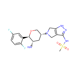 CS(=O)(=O)Nc1n[nH]c2c1CN([C@H]1CO[C@H](c3cc(F)ccc3F)[C@@H](N)C1)C2 ZINC000653760581