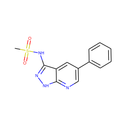 CS(=O)(=O)Nc1n[nH]c2ncc(-c3ccccc3)cc12 ZINC000013489642