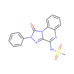 CS(=O)(=O)Nc1nc2ccccc2n2c(=O)n(-c3ccccc3)nc12 ZINC000040411876