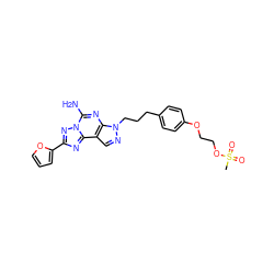 CS(=O)(=O)OCCOc1ccc(CCCn2ncc3c2nc(N)n2nc(-c4ccco4)nc32)cc1 ZINC000064540703