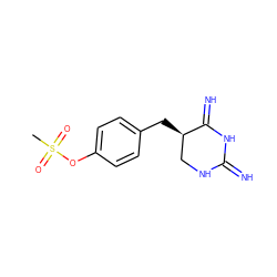 CS(=O)(=O)Oc1ccc(C[C@@H]2CNC(=N)NC2=N)cc1 ZINC000013757833