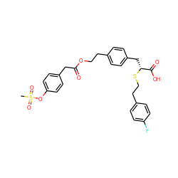 CS(=O)(=O)Oc1ccc(CC(=O)OCCc2ccc(C[C@@H](SCCc3ccc(F)cc3)C(=O)O)cc2)cc1 ZINC000114960063