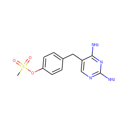 CS(=O)(=O)Oc1ccc(Cc2cnc(N)nc2N)cc1 ZINC000013726723