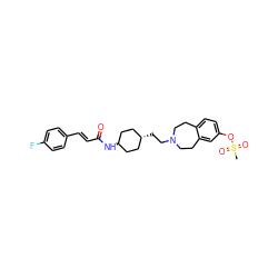 CS(=O)(=O)Oc1ccc2c(c1)CCN(CC[C@H]1CC[C@H](NC(=O)/C=C/c3ccc(F)cc3)CC1)CC2 ZINC000253853900